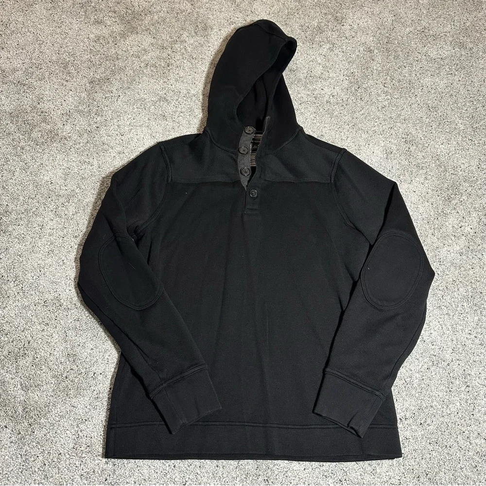 Banana Republic Quarter Button Pullover Hooded Sweater/Sweatshirt - Mens Small